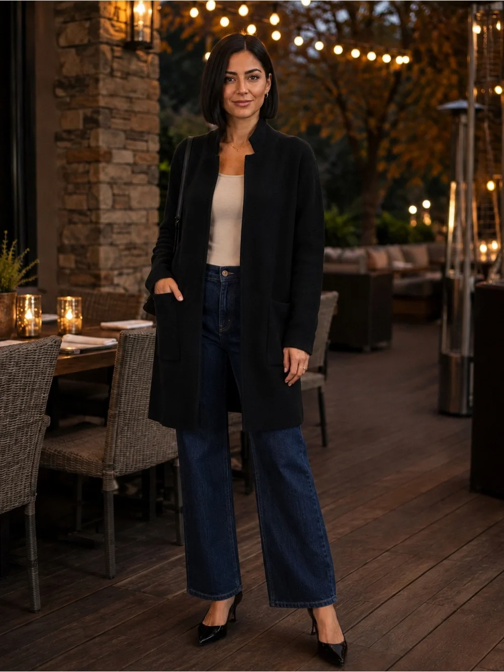 J. Crew Sophie Cardigan Blazer Black Merino Wool  XS Minimalist